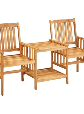 VidaXL Tuinstoelen met theetafel 159x61x92 cm massief acaciahout