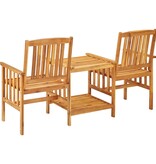 VidaXL Tuinstoelen met theetafel 159x61x92 cm massief acaciahout