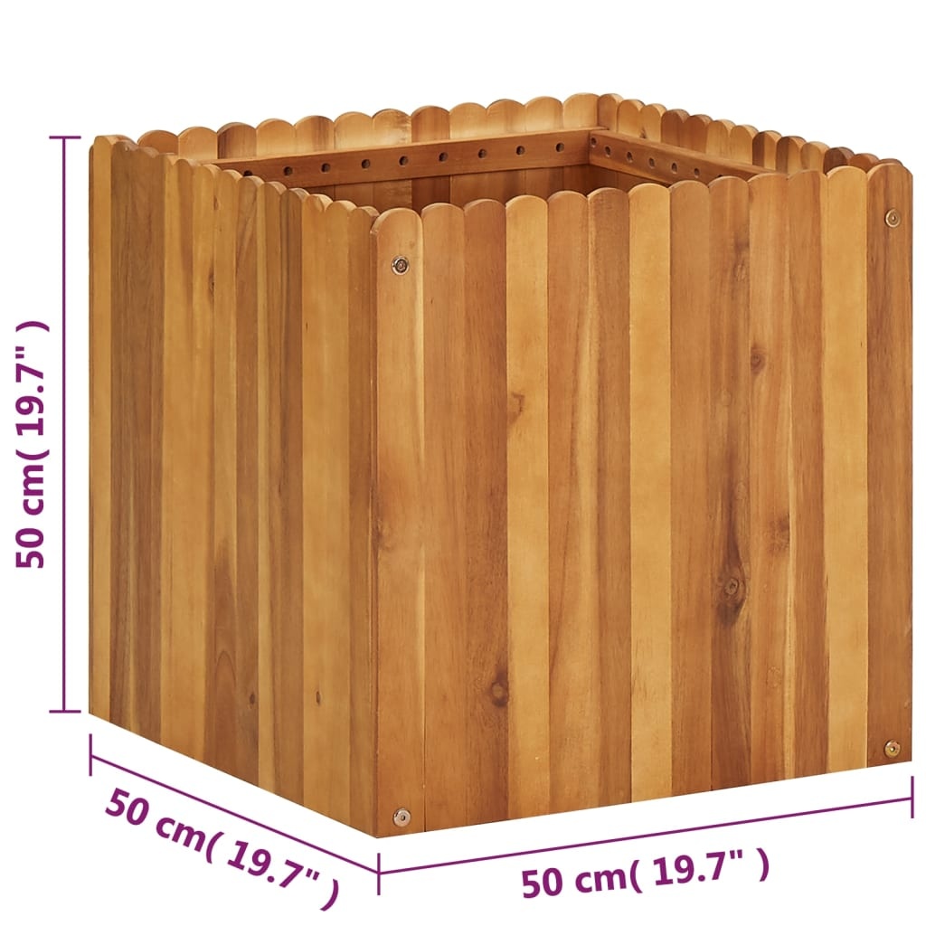 VidaXL Plantenbak verhoogd 50x50x50 cm massief acaciahout