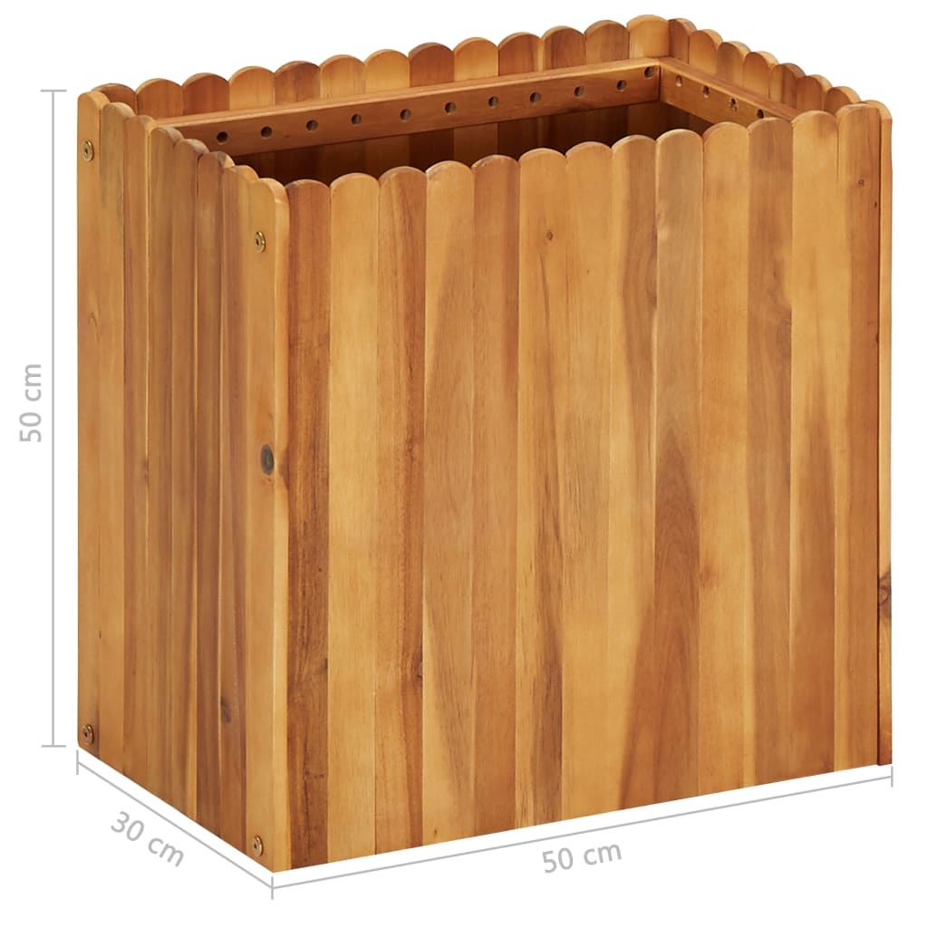 VidaXL Plantenbak verhoogd 50x30x50 cm massief acaciahout