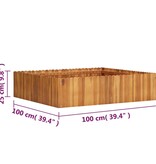VidaXL Plantenbak verhoogd 100x100x25 cm massief acaciahout