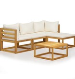 VidaXL 5-delige Loungeset met kussens massief acaciahout