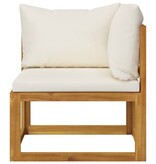 VidaXL 6-delige Loungeset met kussens massief acaciahout