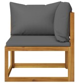 VidaXL 5-delige Loungeset met kussens massief acaciahout