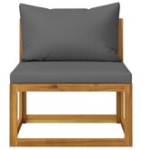 VidaXL 6-delige Loungeset met kussens massief acaciahout