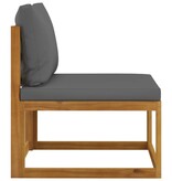 VidaXL 6-delige Loungeset met kussens massief acaciahout