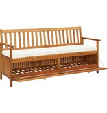 VidaXL Opbergbankje met kussen 170 cm massief acaciahout