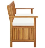 VidaXL Opbergbankje met kussen 170 cm massief acaciahout