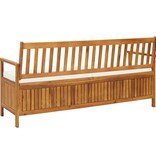 VidaXL Opbergbankje met kussen 170 cm massief acaciahout