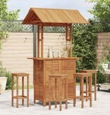 VidaXL Bartafel met dak voor buiten 113x106x217 cm massief acaciahout