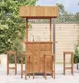 VidaXL Bartafel met dak voor buiten 113x106x217 cm massief acaciahout