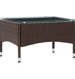 VidaXL Salontafel 60x40x36 cm poly rattan bruin