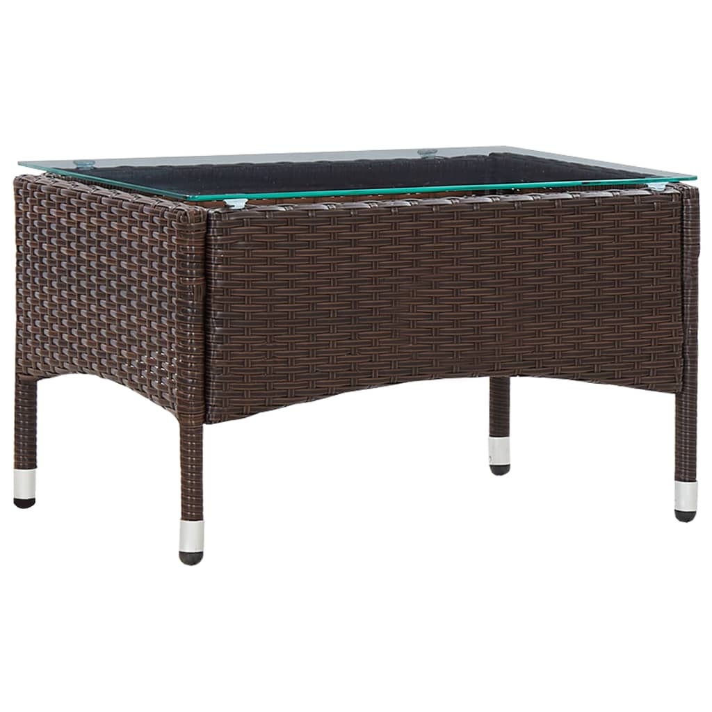 VidaXL Salontafel 60x40x36 cm poly rattan bruin