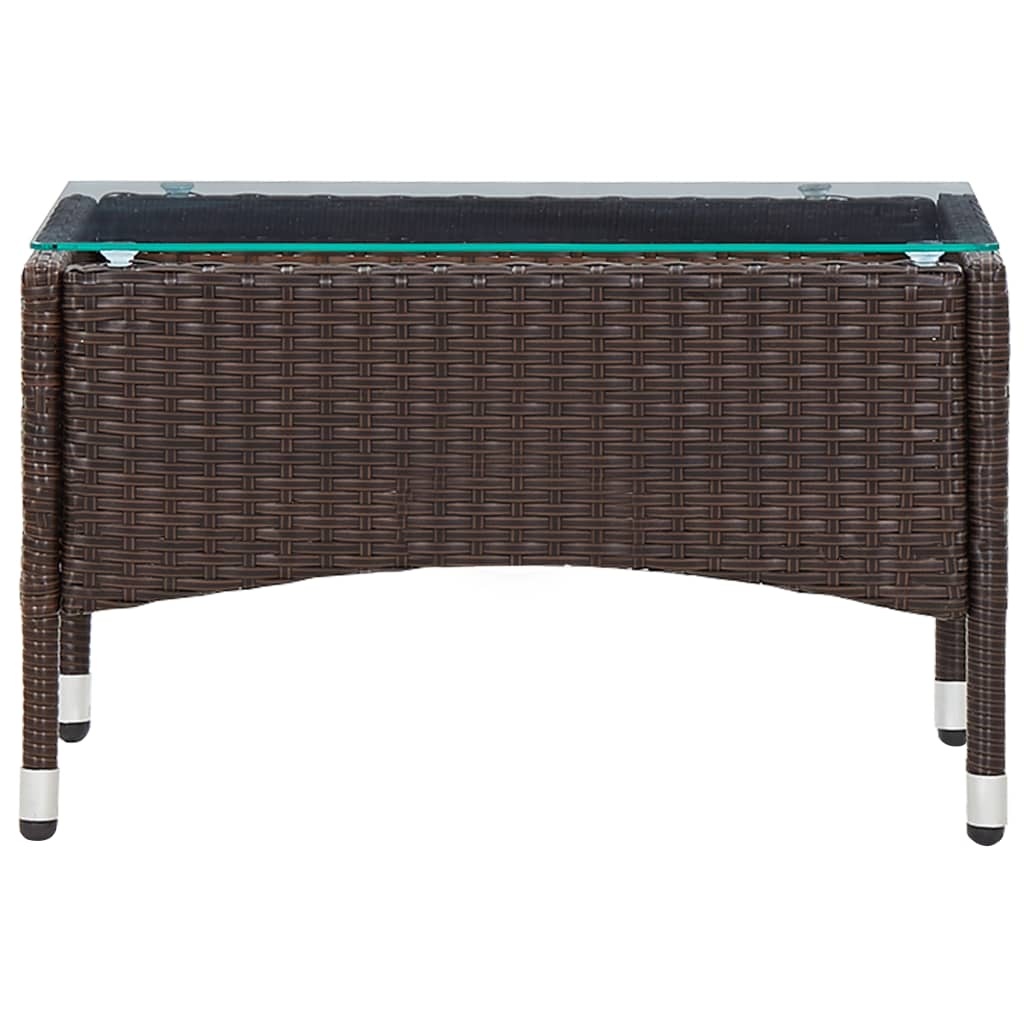 VidaXL Salontafel 60x40x36 cm poly rattan bruin