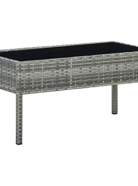 VidaXL Tuintafel 75x40x37 cm poly rattan grijs