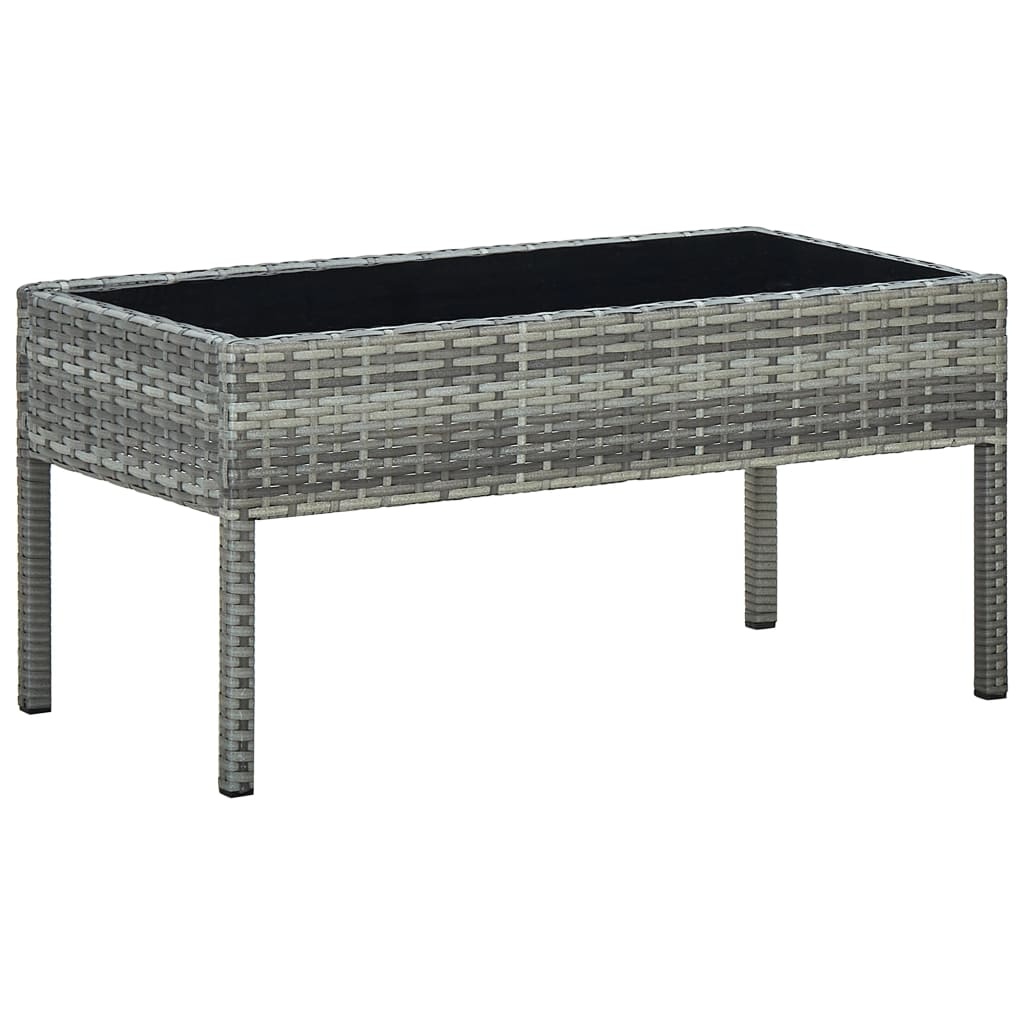VidaXL Tuintafel 75x40x37 cm poly rattan grijs