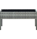 VidaXL Tuintafel 75x40x37 cm poly rattan grijs