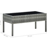 VidaXL Tuintafel 75x40x37 cm poly rattan grijs
