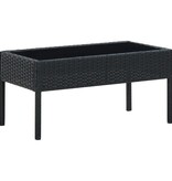 VidaXL Tuintafel 75x40x37 cm poly rattan zwart