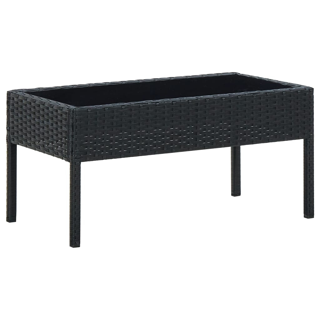 VidaXL Tuintafel 75x40x37 cm poly rattan zwart