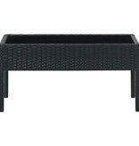 VidaXL Tuintafel 75x40x37 cm poly rattan zwart