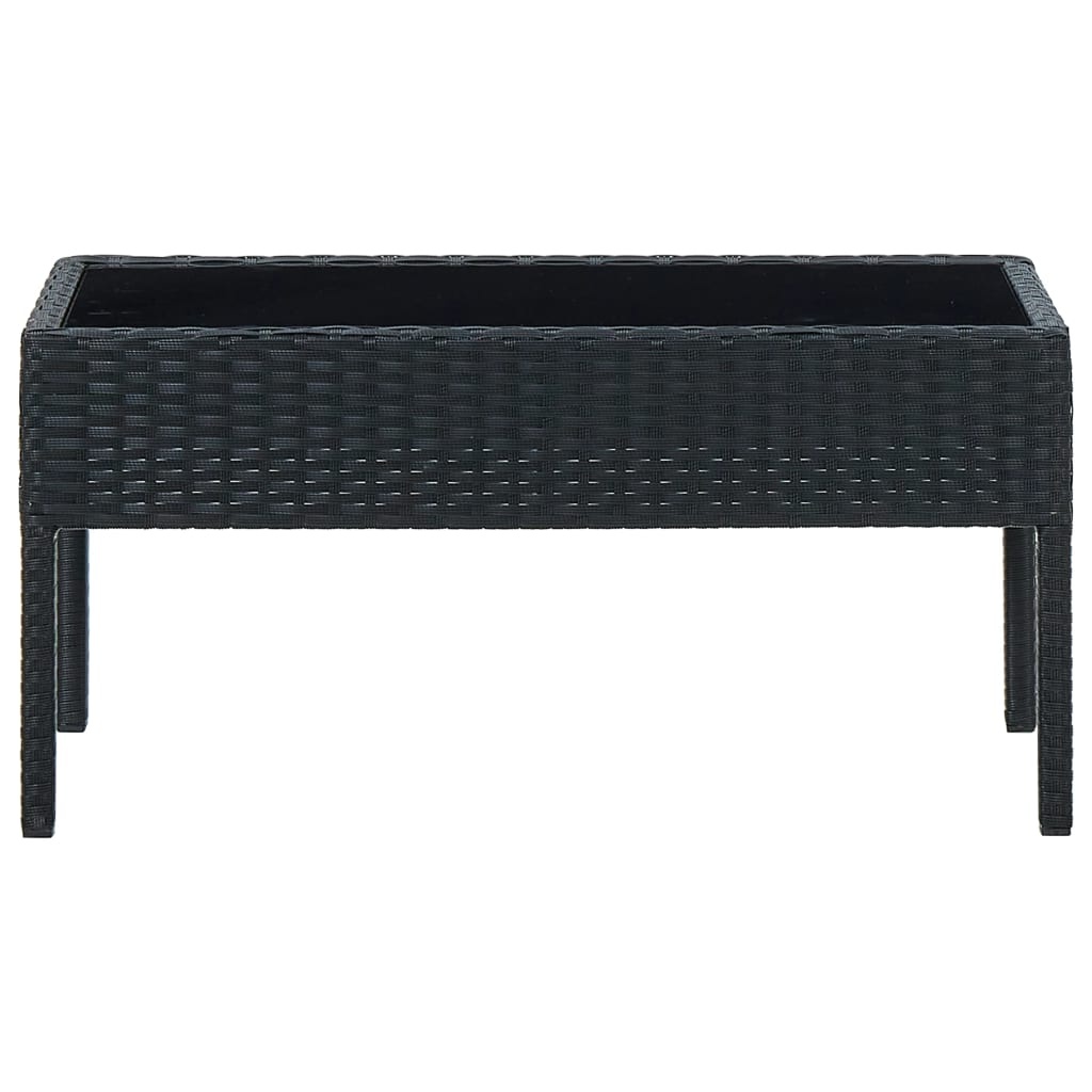 VidaXL Tuintafel 75x40x37 cm poly rattan zwart