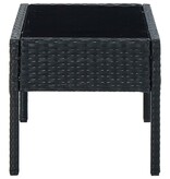 VidaXL Tuintafel 75x40x37 cm poly rattan zwart