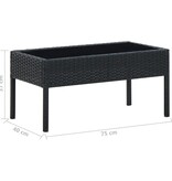 VidaXL Tuintafel 75x40x37 cm poly rattan zwart