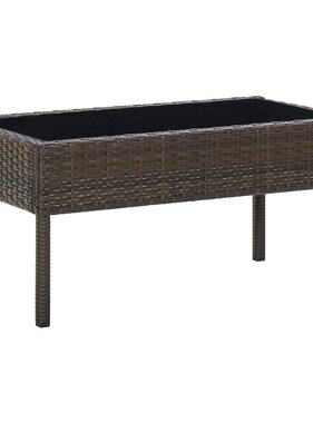 VidaXL Tuintafel 75x40x37 cm poly rattan bruin