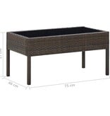 VidaXL Tuintafel 75x40x37 cm poly rattan bruin