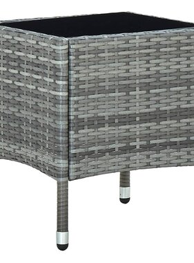 VidaXL Tuintafel 40x40x45 cm poly rattan grijs