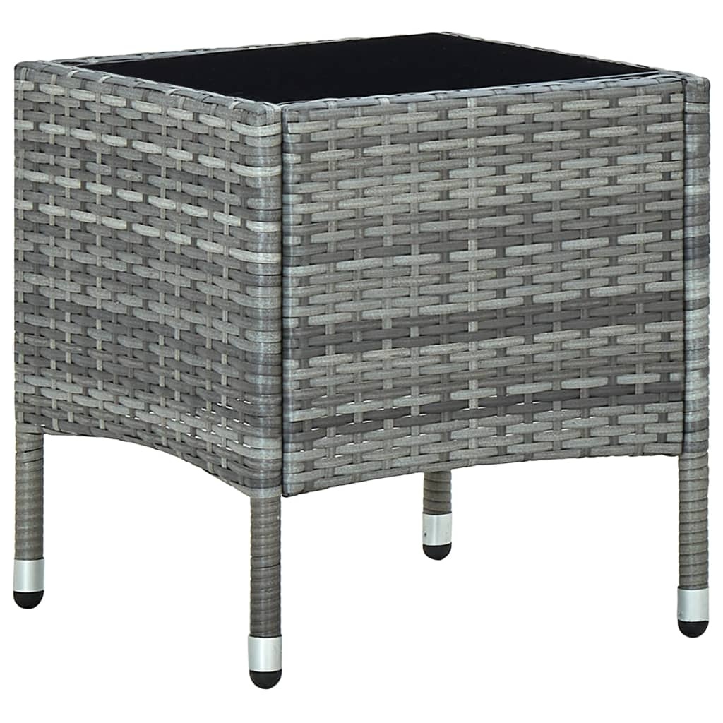 VidaXL Tuintafel 40x40x45 cm poly rattan grijs