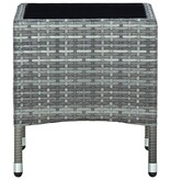 VidaXL Tuintafel 40x40x45 cm poly rattan grijs