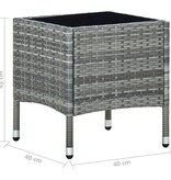 VidaXL Tuintafel 40x40x45 cm poly rattan grijs