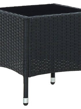VidaXL Tuintafel 40x40x45 cm poly rattan zwart