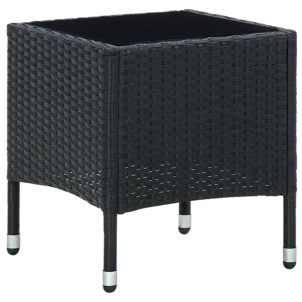 VidaXL Tuintafel 40x40x45 cm poly rattan zwart