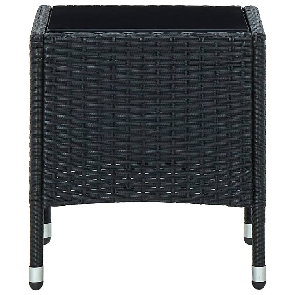 VidaXL Tuintafel 40x40x45 cm poly rattan zwart