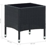 VidaXL Tuintafel 40x40x45 cm poly rattan zwart
