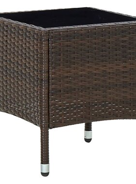 VidaXL Tuintafel 40x40x45 cm poly rattan bruin