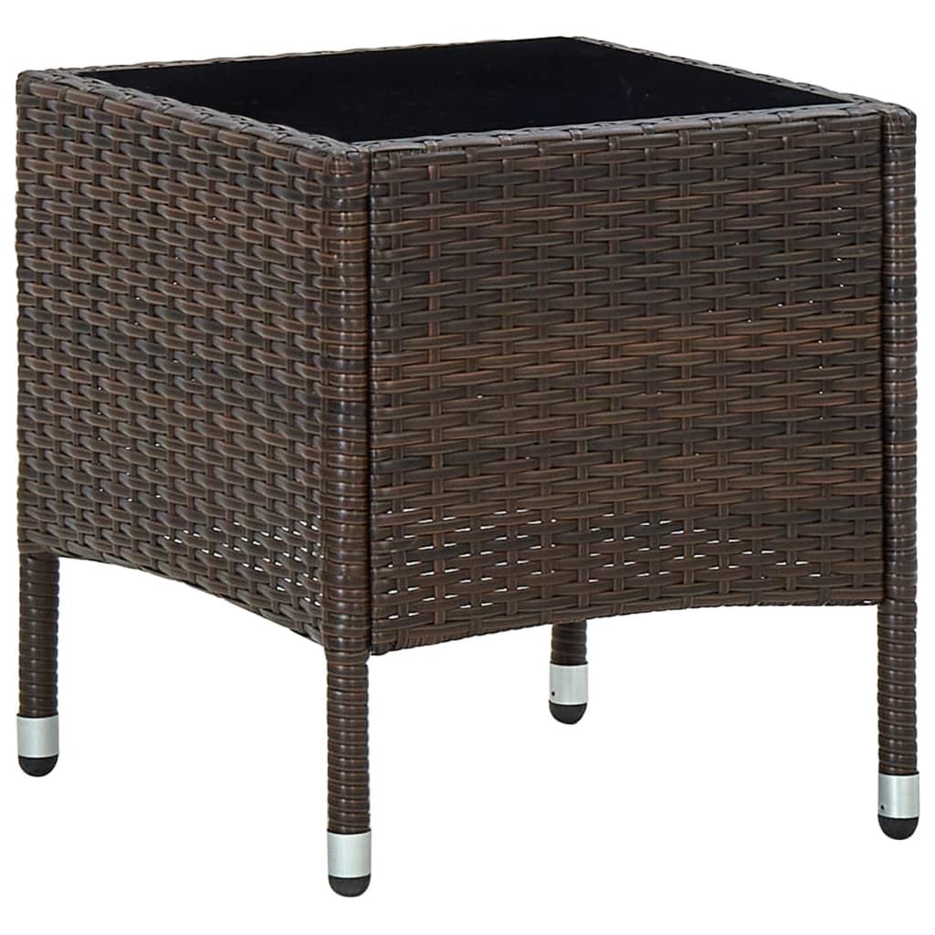 VidaXL Tuintafel 40x40x45 cm poly rattan bruin