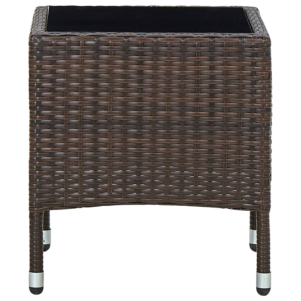 VidaXL Tuintafel 40x40x45 cm poly rattan bruin