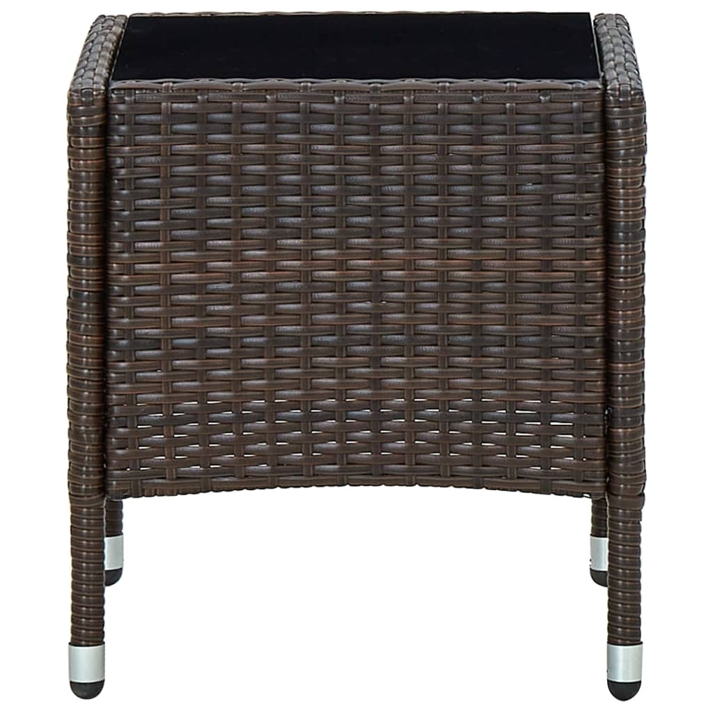 VidaXL Tuintafel 40x40x45 cm poly rattan bruin