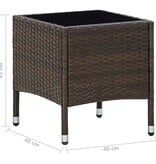 VidaXL Tuintafel 40x40x45 cm poly rattan bruin