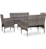VidaXL 5-delige Loungeset met kussens poly rattan grijs