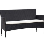 VidaXL 5-delige Loungeset met kussens poly rattan zwart