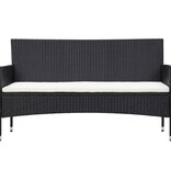 VidaXL 5-delige Loungeset met kussens poly rattan zwart