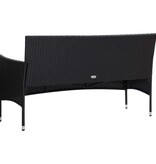 VidaXL 5-delige Loungeset met kussens poly rattan zwart