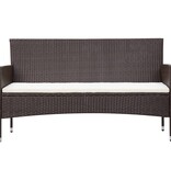 VidaXL 5-delige Loungeset met kussens poly rattan bruin