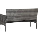 VidaXL 4-delige Loungeset met kussens poly rattan grijs