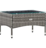 VidaXL 4-delige Loungeset met kussens poly rattan grijs
